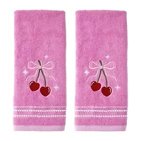 Saturday Knight Cherry Hearts 2-pc. Hand Towel