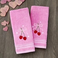 Saturday Knight Cherry Hearts 2-pc. Hand Towel