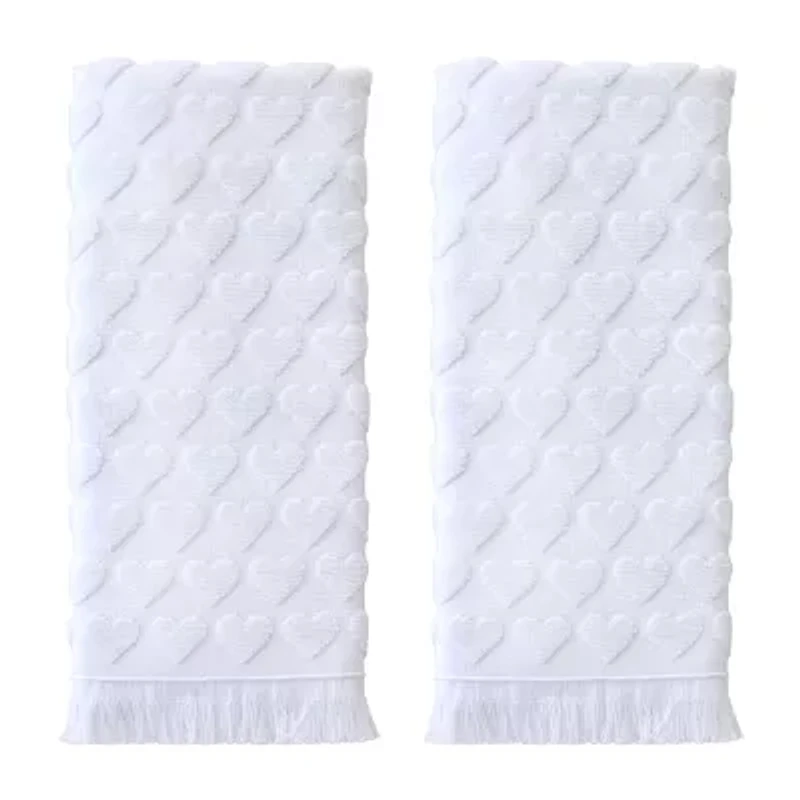 Saturday Knight Heart Jacquard 2-pc. Hand Towel