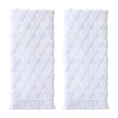 Saturday Knight Heart Jacquard 2-pc. Hand Towel