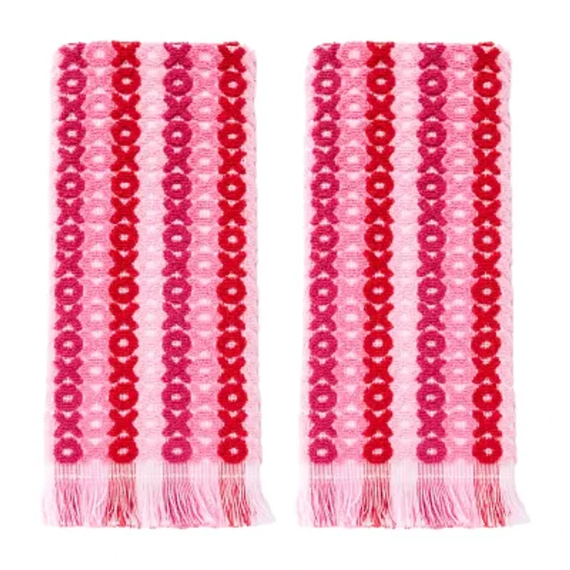 Saturday Knight Xoxo Jacquard 2-pc. Hand Towel