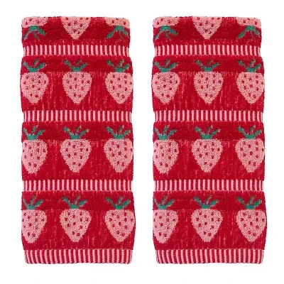 Saturday Knight Strawberry Jacquard 2-pc. Hand Towel