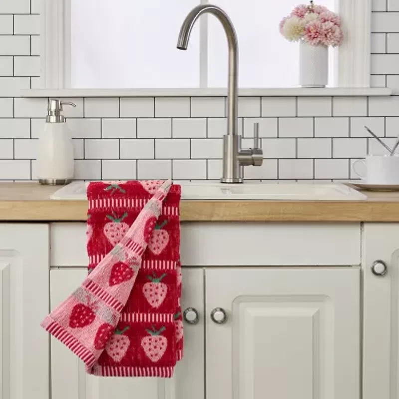 Saturday Knight Strawberry Jacquard 2-pc. Hand Towel
