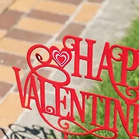 Glitzhome 24" Metal Happy Day Stake Valentines Day Yard Art