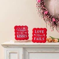 Glitzhome 6" Wooden Valentines Day Tabletop Decor