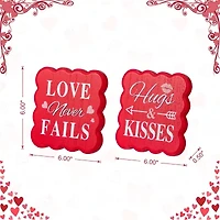 Glitzhome 6" Wooden Valentines Day Tabletop Decor