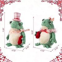 Glitzhome Frog Couple Valentines Day Figurine