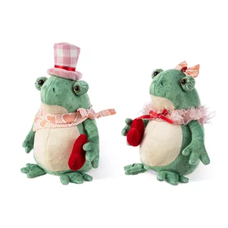 Glitzhome Frog Couple Valentines Day Figurine