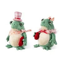 Glitzhome Frog Couple Valentines Day Figurine
