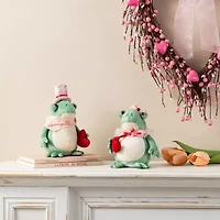 Glitzhome Frog Couple Valentines Day Figurine