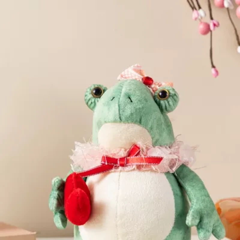 Glitzhome Frog Couple Valentines Day Figurine
