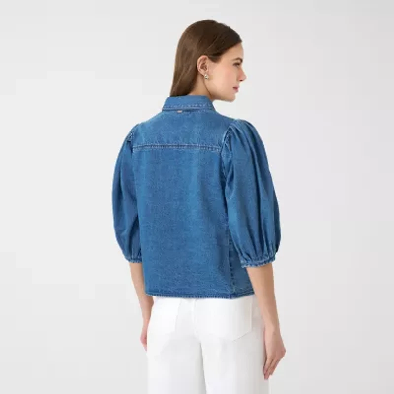 RM Rebecca Minkoff Womens Elbow Sleeve Blouse