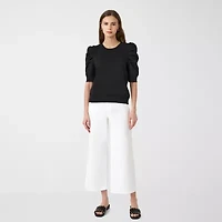 RM Rebecca Minkoff Womens Crew Neck Elbow Sleeve Sweatshirt