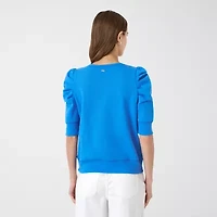 RM Rebecca Minkoff Womens Crew Neck Elbow Sleeve Sweatshirt