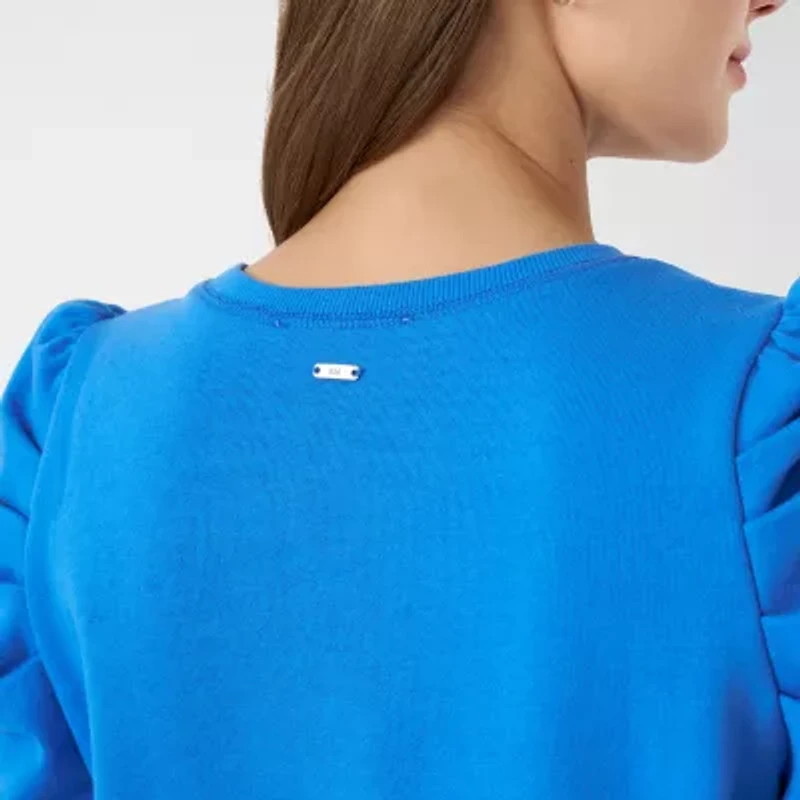 RM Rebecca Minkoff Womens Crew Neck Elbow Sleeve Sweatshirt