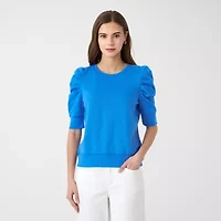 RM Rebecca Minkoff Womens Crew Neck Elbow Sleeve Sweatshirt