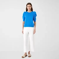 RM Rebecca Minkoff Womens Crew Neck Elbow Sleeve Sweatshirt