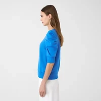 RM Rebecca Minkoff Womens Crew Neck Elbow Sleeve Sweatshirt