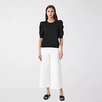 RM Rebecca Minkoff Womens Wide Leg Mid Rise Cropped Pant