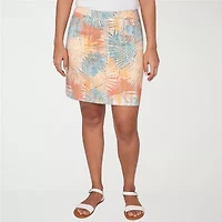 Hearts Of Palm Tropical Pull-On Womens Mid Rise Skort