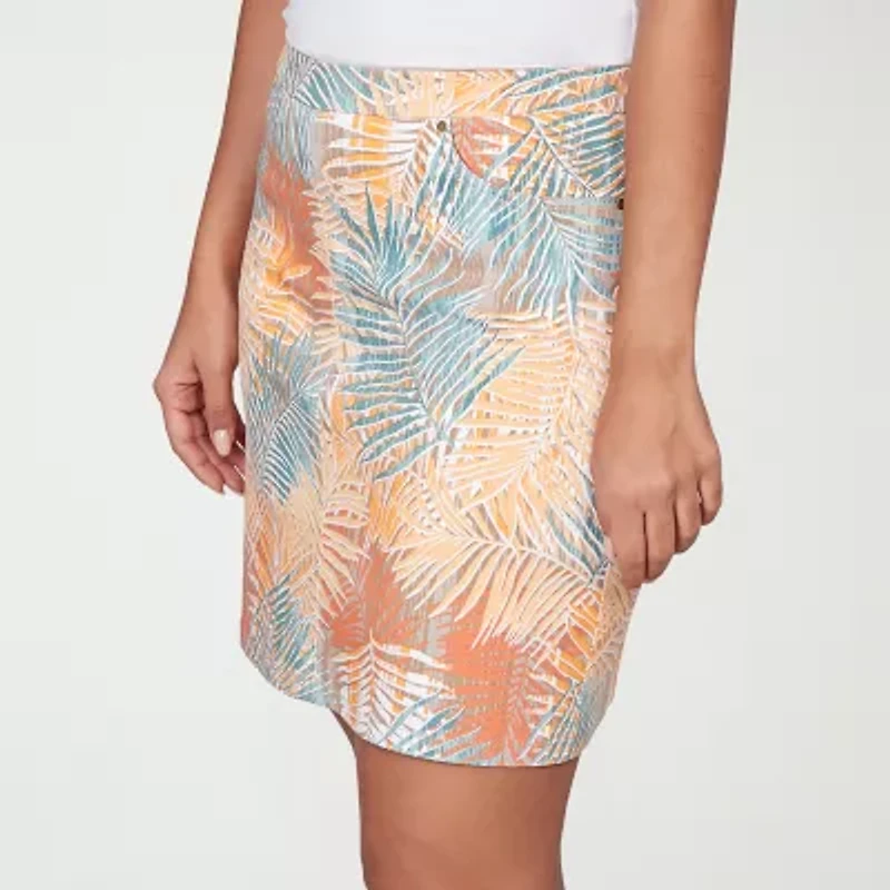Hearts Of Palm Tropical Pull-On Womens Mid Rise Skort