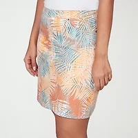 Hearts Of Palm Tropical Pull-On Womens Mid Rise Skort