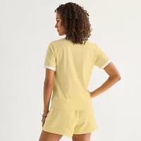 Peanuts Baby Tee Womens Juniors Crew Neck Short Sleeve Graphic T-Shirt