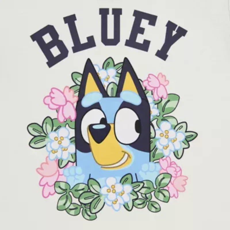Bluey Boyfriend Tee Womens Juniors Crew Neck Short Sleeve Graphic T-Shirt