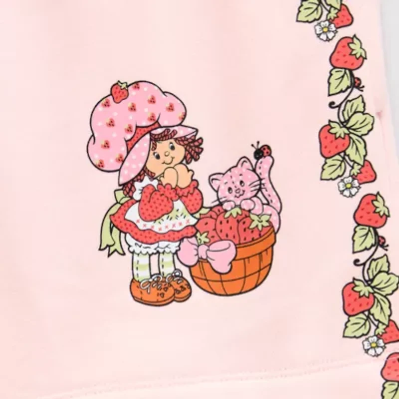 Womens High Rise Juniors Strawberry Shortcake Pull-On Short