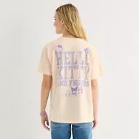 Womens Juniors Crew Neck Short Sleeve Regular Fit Hello Kitty Graphic T-Shirt