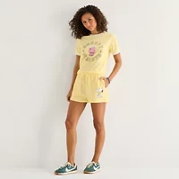 Peanuts Short Womens High Rise Juniors Pull-On
