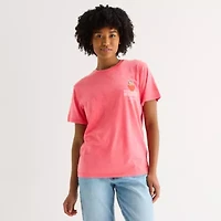 Strawberry Shortcake Bow Boyfriend Tee Womens Juniors Crew Neck Short Sleeve Graphic T-Shirt