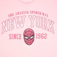 Spiderman New York Boyfriend Tee Womens Juniors Crew Neck Short Sleeve Graphic T-Shirt