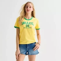 Brazil Baby Tee Womens Juniors Crew Neck Short Sleeve Graphic T-Shirt