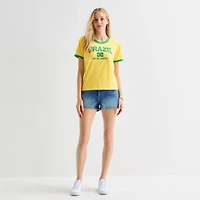 Brazil Baby Tee Womens Juniors Crew Neck Short Sleeve Graphic T-Shirt