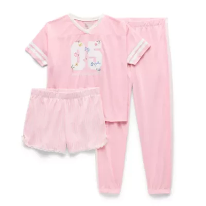 Sleep On It Little & Big Kid Girls V-Neck Short Sleeve Pajama Sets