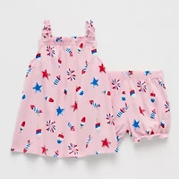 Okie Dokie Baby Girls 2-pc. Dress Set