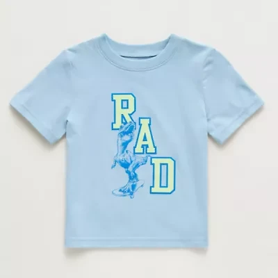 Okie Dokie Toddler & Little Boys Round Neck Short Sleeve Regular Fit Graphic T-Shirt