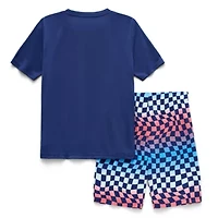 Sleep On It Little & Big Kid Boys Crew Neck Short Sleeve 2-pc. Pajama Set