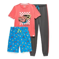 Sleep On It Little & Big Kid Boys Crew Neck Short Sleeve 3-pc. Pajama Sets