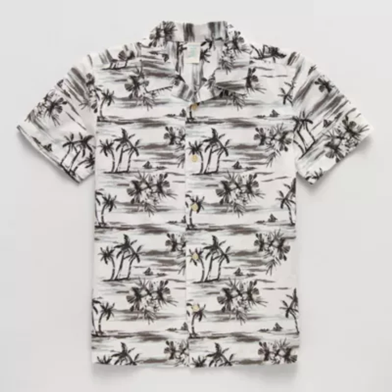 Thereabouts Little & Big Kid Boys Short Sleeve Regular Fit Button-Down Shirt