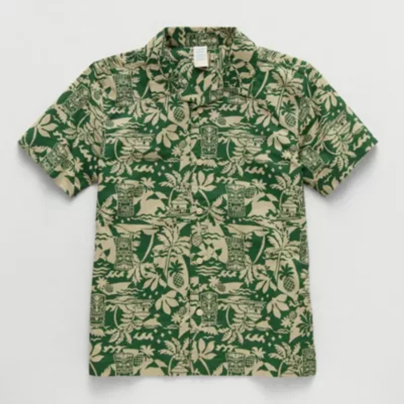 Thereabouts Little & Big Kid Boys Short Sleeve Regular Fit Button-Down Shirt