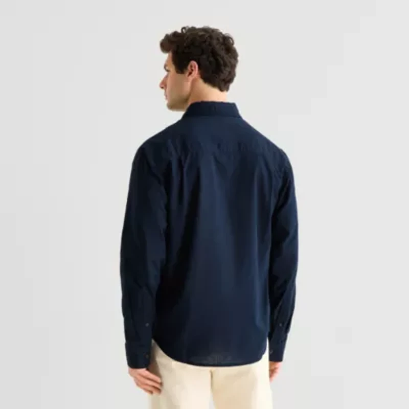 mutual weave Mens Long Sleeve Regular Fit Button-Down Shirt
