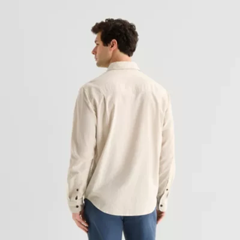 mutual weave Mens Long Sleeve Regular Fit Button-Down Shirt