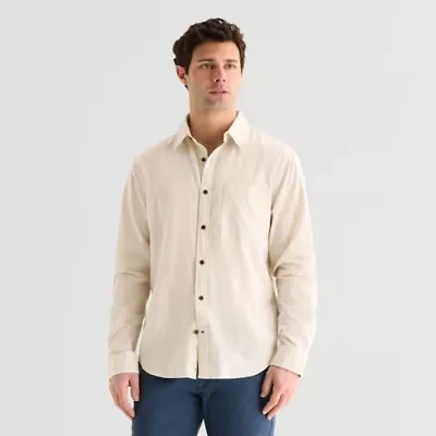 mutual weave Mens Long Sleeve Regular Fit Button-Down Shirt