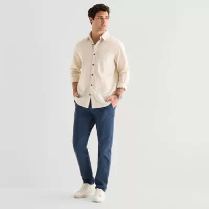 mutual weave Mens Long Sleeve Regular Fit Button-Down Shirt