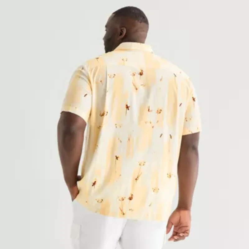 Shaquille O'Neal XLG™ Mens Short Sleeve Big and Tall Camp Shirt