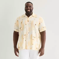 Shaquille O'Neal XLG™ Mens Short Sleeve Big and Tall Camp Shirt