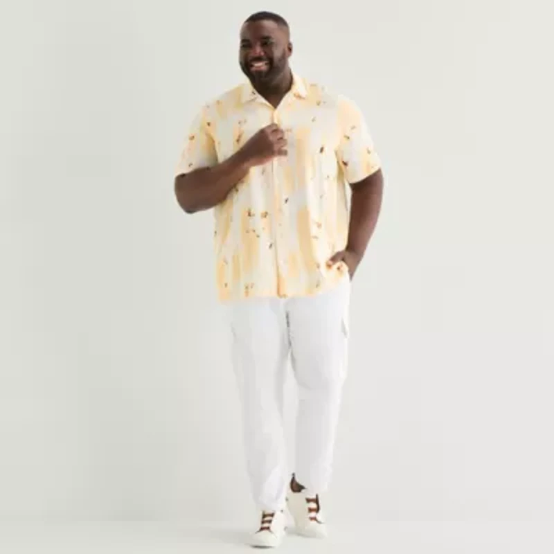 Shaquille O'Neal XLG™ Mens Short Sleeve Big and Tall Camp Shirt