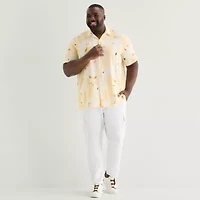 Shaquille O'Neal XLG™ Mens Short Sleeve Big and Tall Camp Shirt